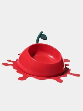 VETRESKA Juicy Cherry Pet Bowl with Splash Mat 🍒😺 (Missing The Stem Spoon)